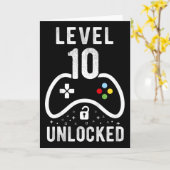 Level 10 Unlocked Video Game 10th Birthday Gift 1 カード (黄色い花)