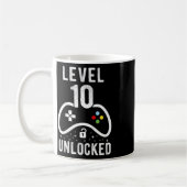 Level 10 Unlocked Video Game 10th Birthday Gift 1  コーヒーマグカップ (左)