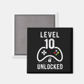 Level 10 Unlocked Video Game 10th Birthday Gift 1  マグネット (正面/裏面)