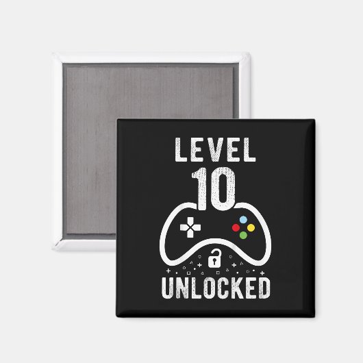 Level 10 Unlocked Video Game 10th Birthday Gift 1  マグネット (正面/裏面)