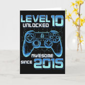 Level 10 Unlocked Video Game Party 10th Birthday G カード (黄色い花)