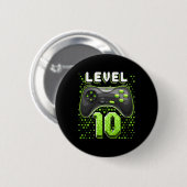 Level 10 Video Game Controller 10th Birthday Gamer 缶バッジ (正面&裏面)