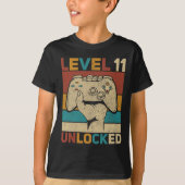 Level 11 Unlocked 11 Year Old Boy Bday Outfit 11th Tシャツ (正面)