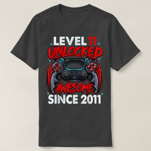 Level 11 Unlocked Awesome Since 2011 11th Birthday Tシャツ (デザイン正面)