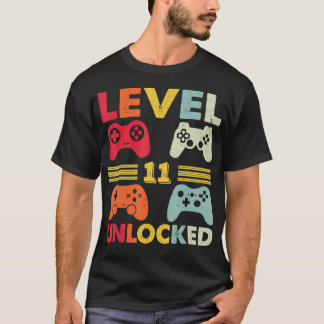 Level 11 Unlocked  Funny Video Gamer 11th Birthday Tシャツ