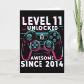 Level 11 Unlocked Video Game 11th Birthday Gamer B カード (正面)