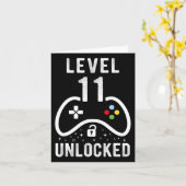 Level 11 Unlocked Video Game 11th Birthday Gift カード (黄色い花)