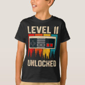 Level 11 Unlocked Video Game Controller Birthday M Tシャツ (正面)