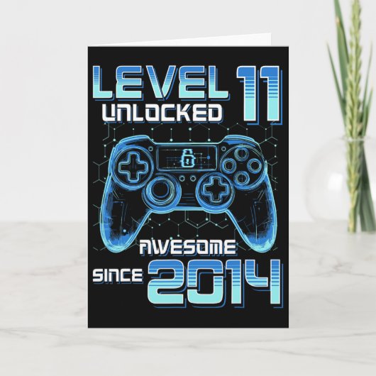 Level 11 Unlocked Video Game Party 11th Birthday G カード (正面)