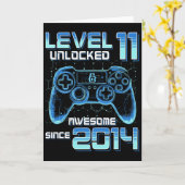 Level 11 Unlocked Video Game Party 11th Birthday G カード (黄色い花)
