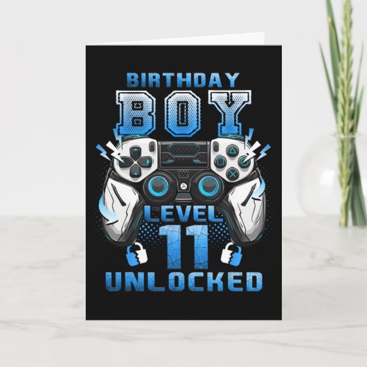 Level 11 Unlocked Video Gamer 11th Birthday Boys  カード (正面)