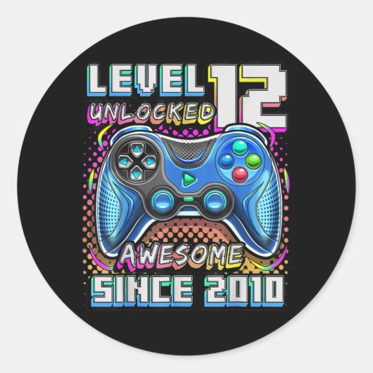Level 12 Unlocked Awesome 2010 Video Game 12th ラウンドシール (正面)