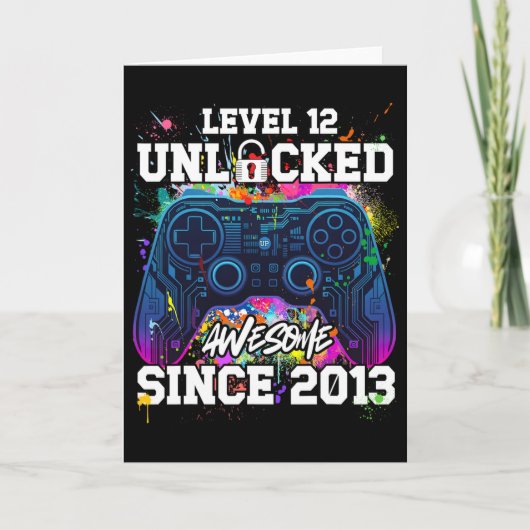 Level 12 Unlocked Awesome Since 2013 12th Birthday カード (正面)