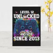 Level 12 Unlocked Awesome Since 2013 12th Birthday カード (黄色い花)