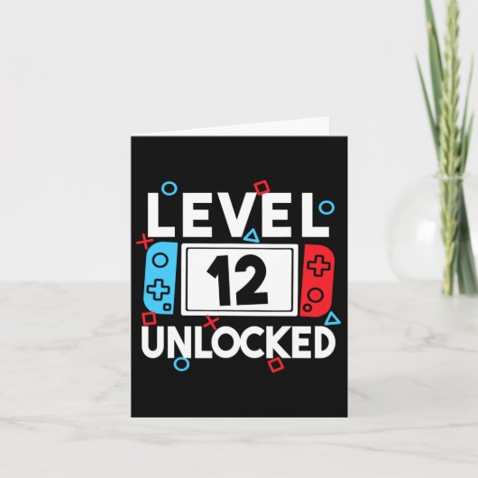 Level 12 Unlocked Gamer 12th Birthday Video Game B カード (正面)