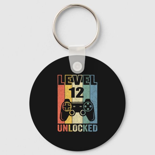 Level 12 Unlocked Shirt Funny Video Gamer 12th Bir キーホルダー (正面)