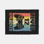 Level 12 Unlocked Shirt Funny Video Gamer 12th Bir フリースブランケット (正面(横))