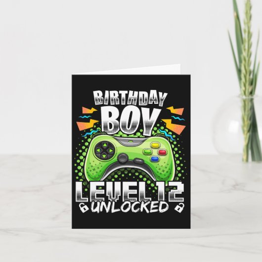 Level 12 Unlocked Video Game 12th Birthday Gamer G カード (正面)