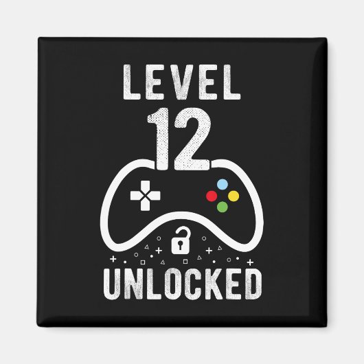 Level 12 Unlocked Video Game 12th Birthday Gift  マグネット (正面)