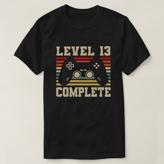 Level 13 Complete 13 Anniversy Video Gamer Tシャツ (デザイン正面)