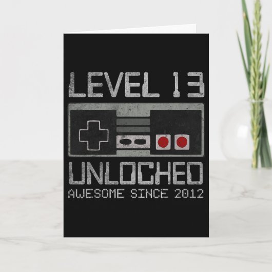 Level 13 Unlocked 13th Birthday 13 Year Old Video  カード (正面)