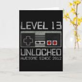 Level 13 Unlocked 13th Birthday 13 Year Old Video  カード (黄色い花)