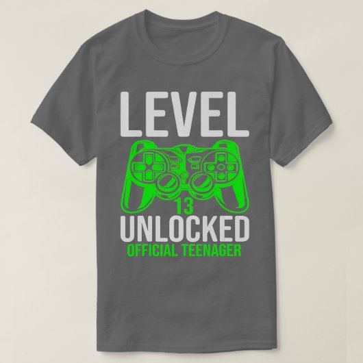 Level 13 Unlocked 13th Video Birthday Gift (61) Tシャツ (デザイン正面)
