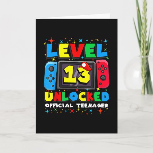 Level 13 Unlocked Gamer 13th Birthday Gift Video G カード (正面)