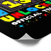 Level 13 Unlocked Gamer 13th Birthday Gift Video G ポスター (角)