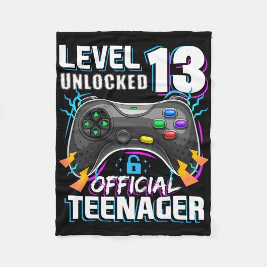 Level 13 Unlocked Official Teenager Video Game 13t フリースブランケット (正面)