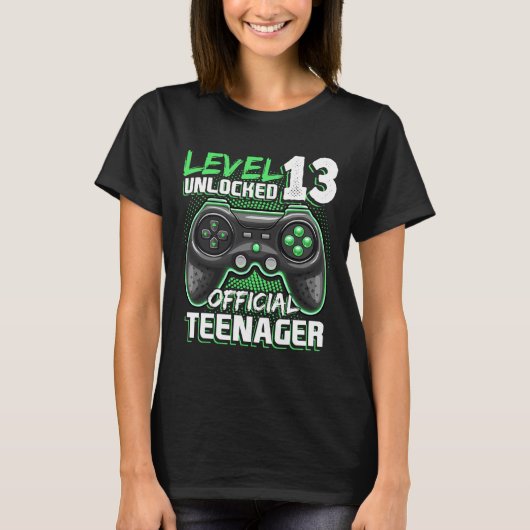 Level 13 Unlocked Official Teenager Video Game 13t Tシャツ (正面)