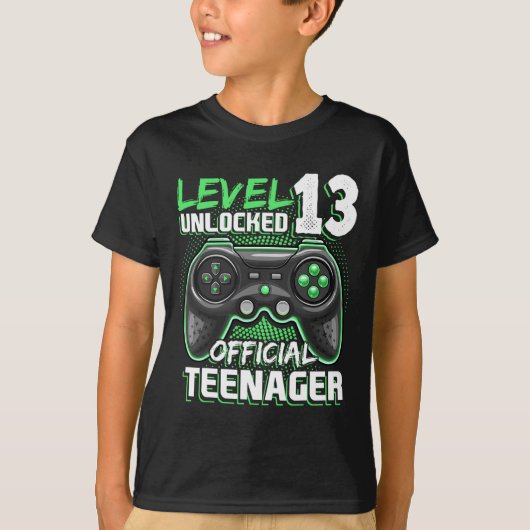 Level 13 Unlocked Official Teenager Video Game 13t Tシャツ (正面)