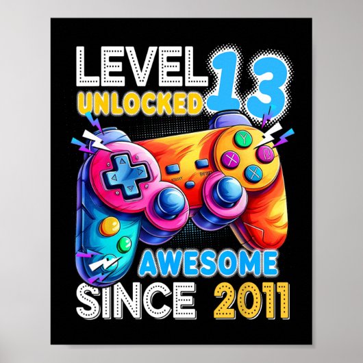 Level 13 Unlocked Video Game 13th Birthday  ポスター (正面)
