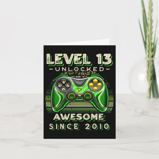Level 13 Unlocked Video Game 13th Birthday 13 Yr O カード (正面)