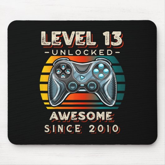 Level 13 Unlocked Video Game 13th Birthday 13 Yr O マウスパッド (正面)