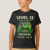 Level 13 Unlocked Video Game 13th Birthday 13 Yr O Tシャツ (正面)