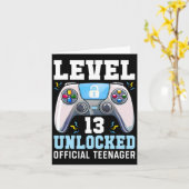 Level 13 Unlocked Video Game 13th Birthday Gamer B カード (黄色い花)