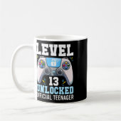 Level 13 Unlocked Video Game 13th Birthday Gamer B コーヒーマグカップ (左)