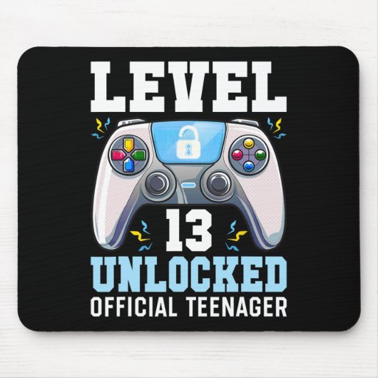 Level 13 Unlocked Video Game 13th Birthday Gamer B マウスパッド (正面)