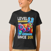Level 13 Unlocked Video Game 13th Birthday Tシャツ (正面)