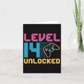 Level 14 Unlocked Gaming Birthday  カード (正面)