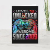 Level 16 Unlocked Awesome Since 2009 16th Birthday カード (正面)