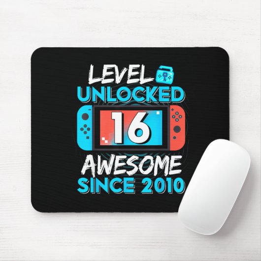 Level 16 Unlocked Awesome Since 2010 16th Birthday マウスパッド (マウス)