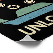 Level 17 Unlocked 17th Gaming Birthday Controller  ポスター (角)