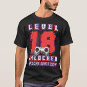 Level 18 Unlocked 素晴らし 2003 Video Game 18th Bir Tシャツ (正面)