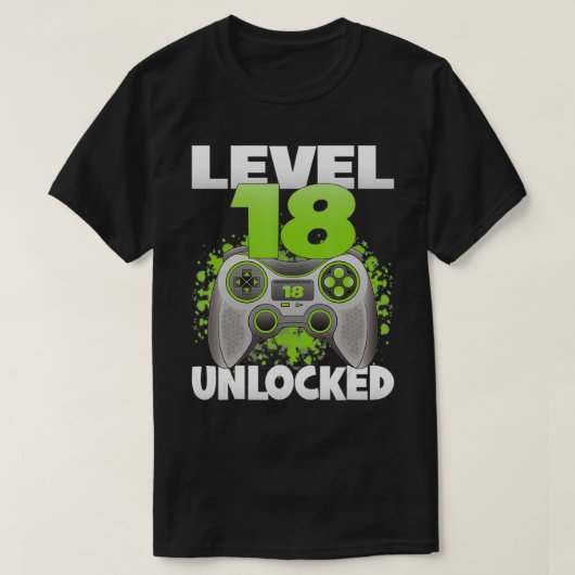 Level 18 Unlocked Video Gaming 18th Birthday 2004  Tシャツ (デザイン正面)