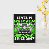 Level 19 Unlocked 19 Year Old Boys 19th Birthday B カード (黄色い花)