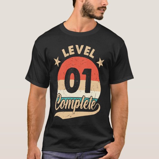 Level 1 Complete  1st Wedding Anniversary for Him  Tシャツ (正面)