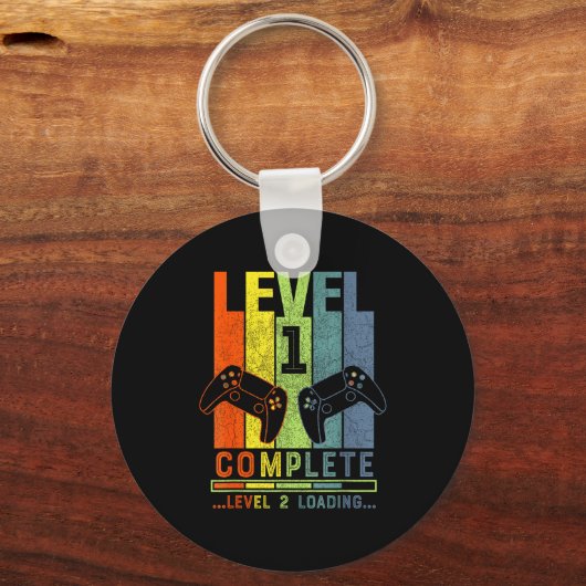 Level 1 Complete Gamer Gift 1 Years Wedding Annive キーホルダー (正面)