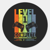 Level 1 Complete Gamer Gift 1 Years Wedding Annive ラウンドシール (正面)